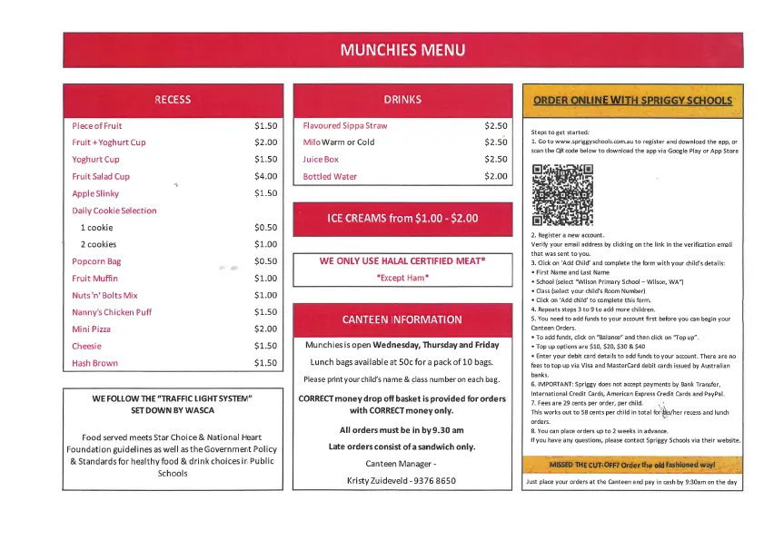 CANTEEN WILSON PRIMARY SCHOOL